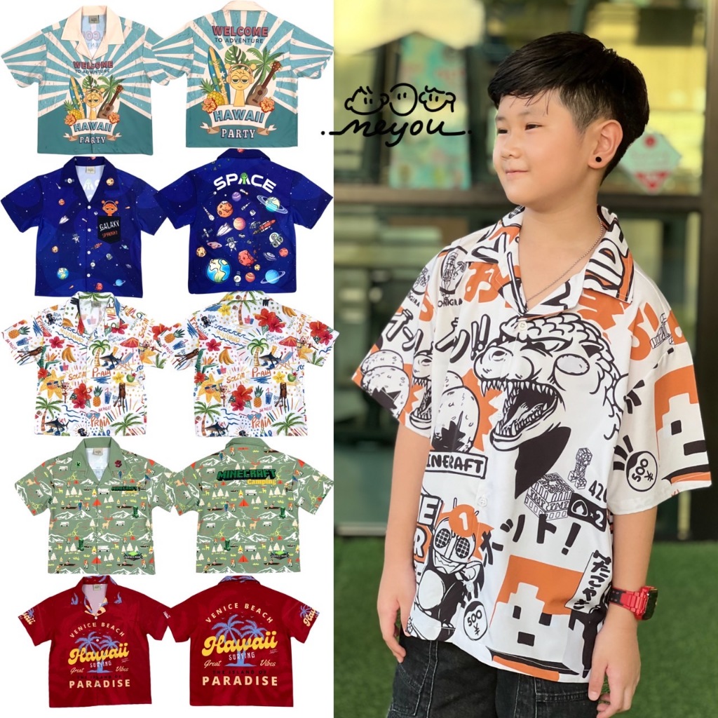 เสื้อเชิ๊ตฮาวายผ้าไหมอิตาลี  MEYOU BRAND