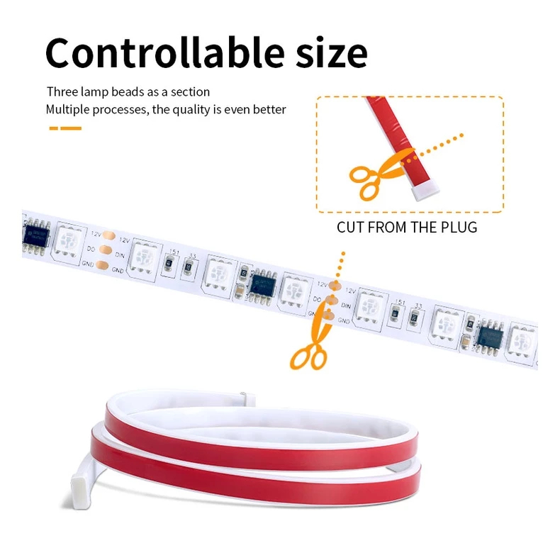 1.2/1.5Mไฟท้ายรถยนต์ led rgb แถบไฟเบรค กันน้ำ สําหรับติดรถยนต์ รถยนต์ไฟท้ายสัญญาณเตือนแบบไดนามิก - รูปที่ 7