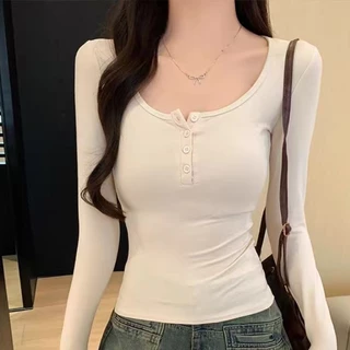 เสื้อยืดแขนยาว สไตล์เรียบหรู ทรงเข้ารูป