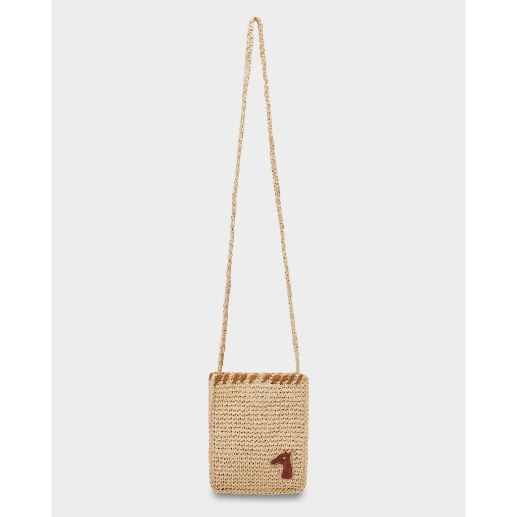 SMILEYHOUND PAPER RAFFIA CROSSBODY BAG