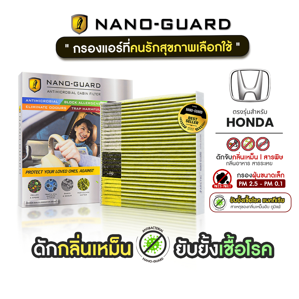 กรองแอร์ ARCTIC รุ่น Nano-Guard สำหรับ Honda (เลือกรุ่นด้านใน)