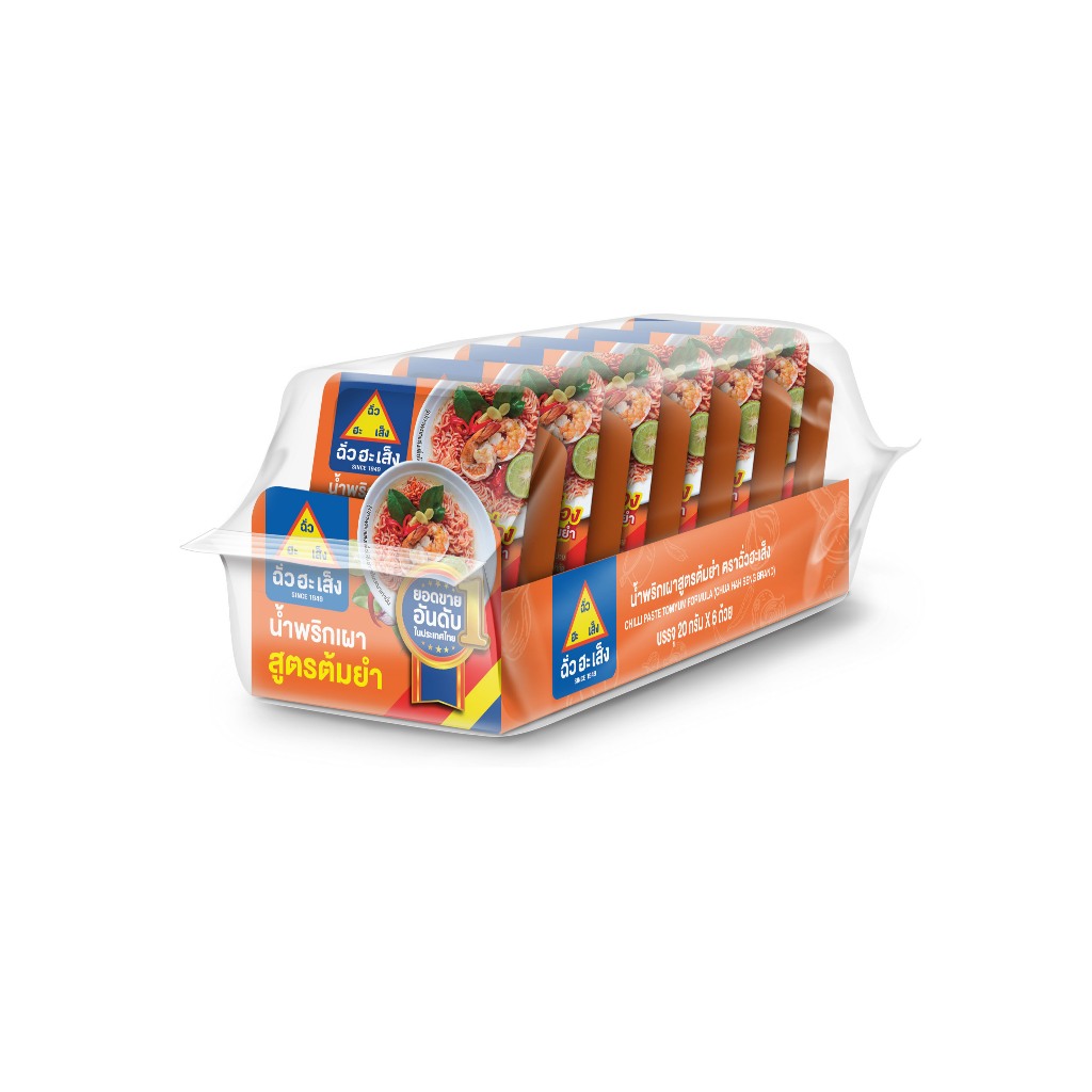 ฉั่วฮะเส็ง น้ำพริกเผา สูตรต้มยำ 20 กรัม 6 ถ้วย