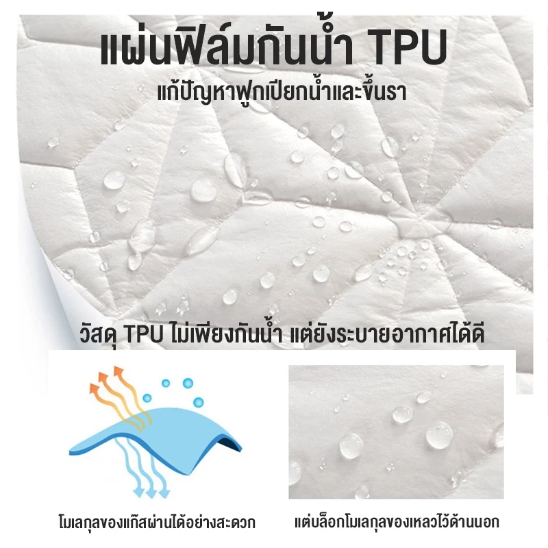 ผ้ารองกันเปื้อนที่นอนกันน้ำ รัดมุม 6ฟุต/ 5ฟุต/ 3.5ฟุต thumbnail 7