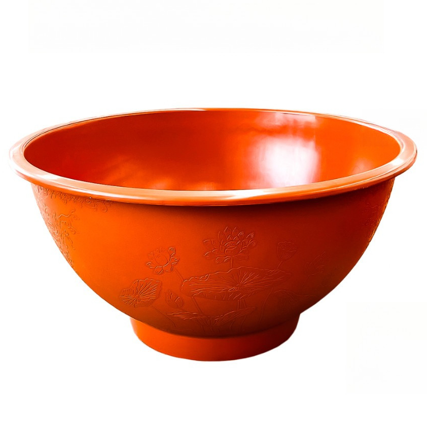 อ่างเลี้ยงปลาสีอิฐ ก้นทึบ (ไม่เจาะรู) ขนาด 25 นิ้ว อ่างบัวพลาสติก อ่างปลูกต้นไม้ กระถางสีส้มอิฐ