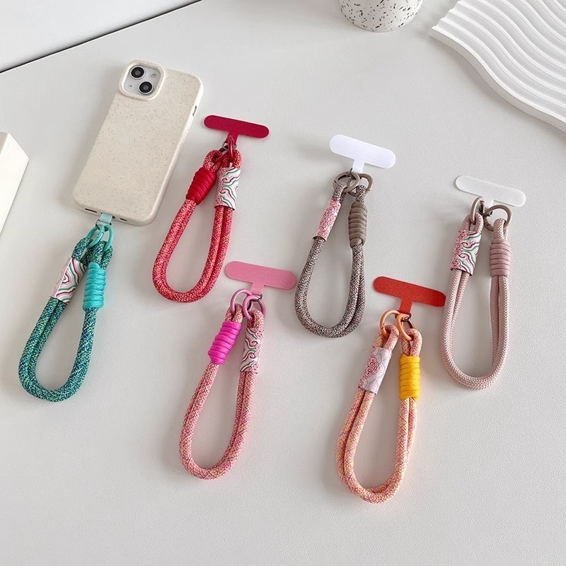 1ชิ้น พวงกุญแจเชือก สายคล้องโทรศัพท์ [ไม่มีแผ่นใสแถมให้นะคะ ] จี้มือถือ สีหลากสวยๆ แขวนโซ่ พร้อมส่ง