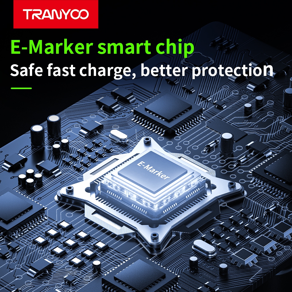 TRANYOO CC9 สายชาร์จเร็วโทรศัพท์มือถือ สายปิดเครื่องอัจฉริยะ Type-C 240W, Ligh&ning 36W, ไฟหายใจเต็มหน้าจอ ราคา ถูกที่สุด ดีลบีเคเค แกลเลอรีภาพที่ 8