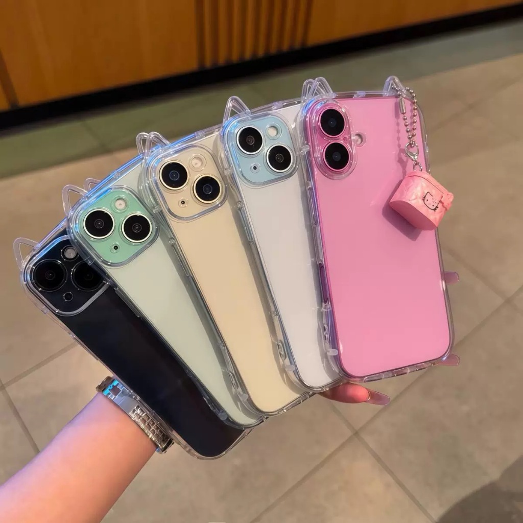 เคสนิ่ม หูเเมว เคสใส รุ่น i11 11 promax i12 promax 13 promax 14 promax 14plus 15plus 15promax 16plus 16promax 17 pro max
