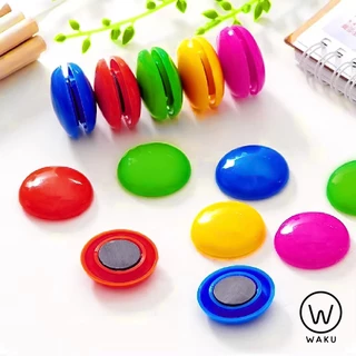 เม็ดแม่เหล็ก เม็ดแม่เหล็กติดกระดาน แม่เหล็กกลม 30 มม. WAKU MG-3012 [แพ็ค 12 ชิ้น]