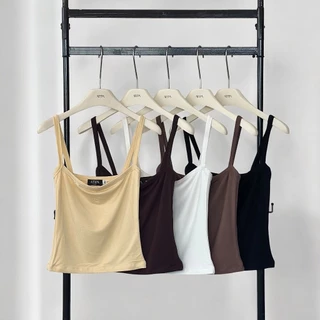 Atipashop - CALLER RAYON TANK TOP เสื้อสายเดี่ยว คอเหลี่ยม ผ้าเรย่อน ปักโลโก้
