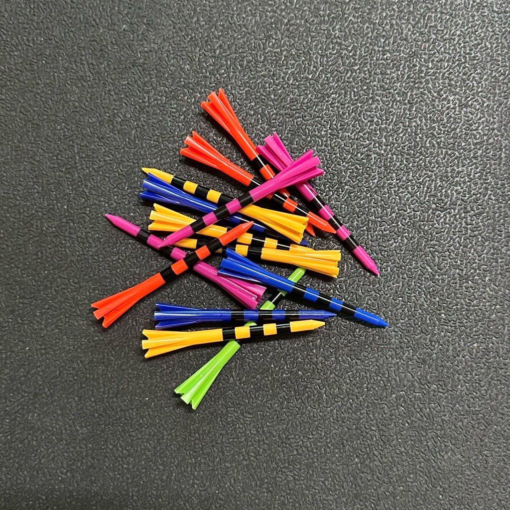 ทีวางลูกกอล์ฟ ทีลายหัว 5 แฉก ความยาว 83mm คละสี (10/20/50 ชิ้น)