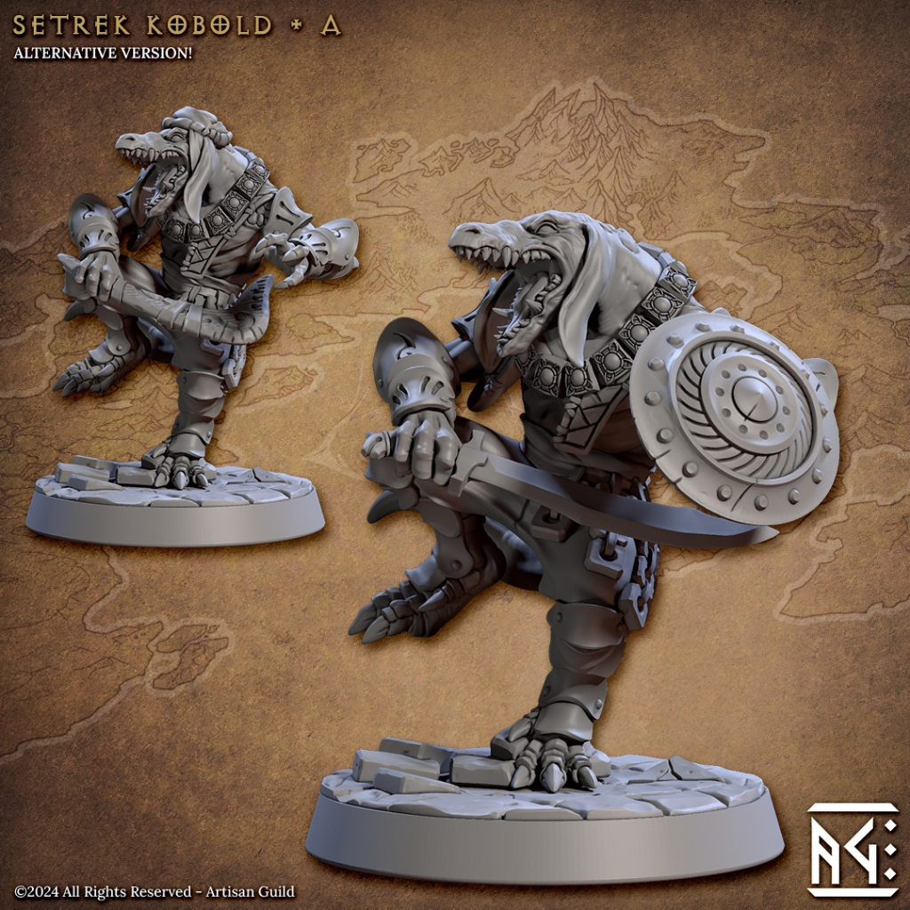 Setrek Kobold A - Raid at the Temple of Ifrit - Humanoid Kobold / 32mm scale 3D printed miniature AT