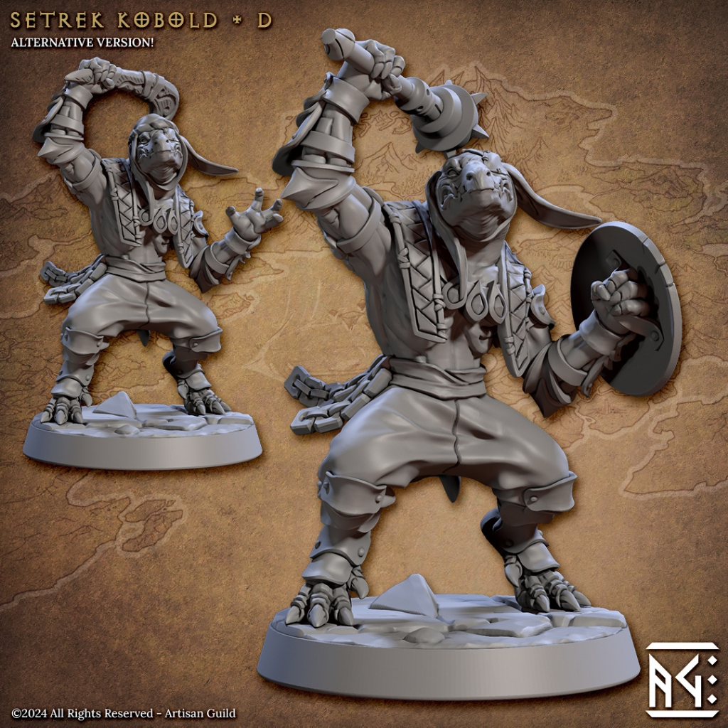 Setrek Kobold D - Raid at the Temple of Ifrit - Humanoid Kobold / 32mm scale 3D printed miniature AT