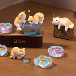 น้องแมวสีส้มนักล่า ดุ โหด (ราคา/1ชุด) ตุ๊กตาแต่งสวน จัดสวนถา…