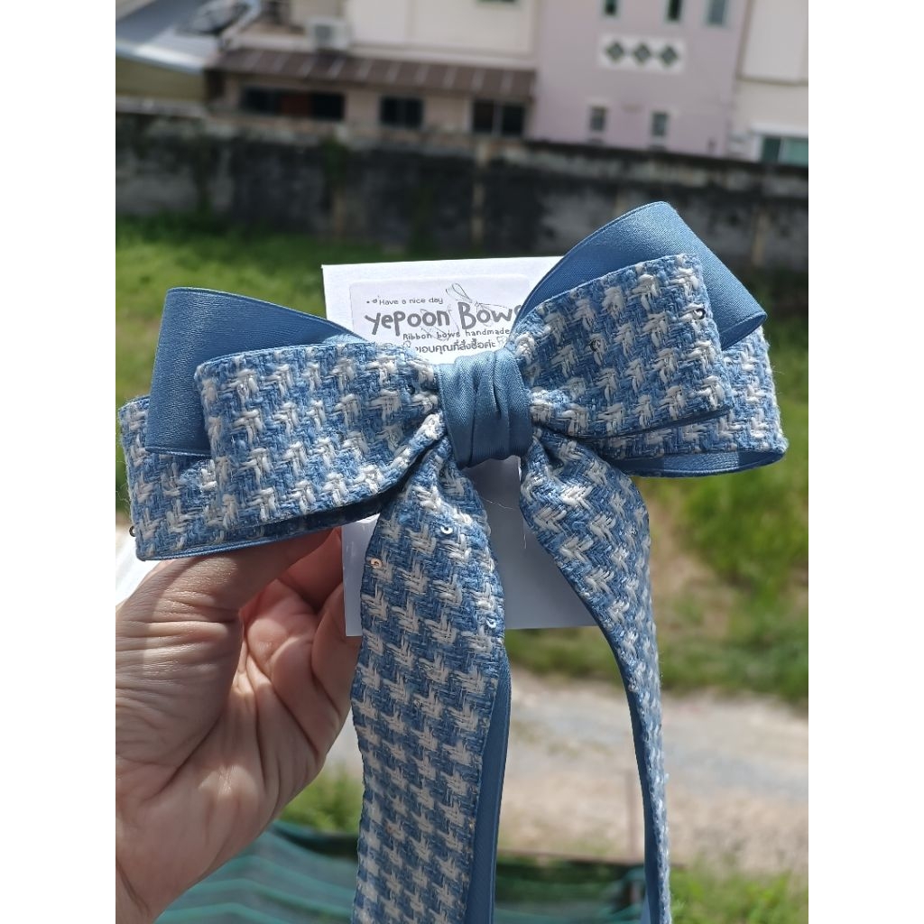 โบว์ติดผมผ้าลายชิโ สวยผ้าดี ติดได้ทุกโอกาศ - รูปที่ 4
