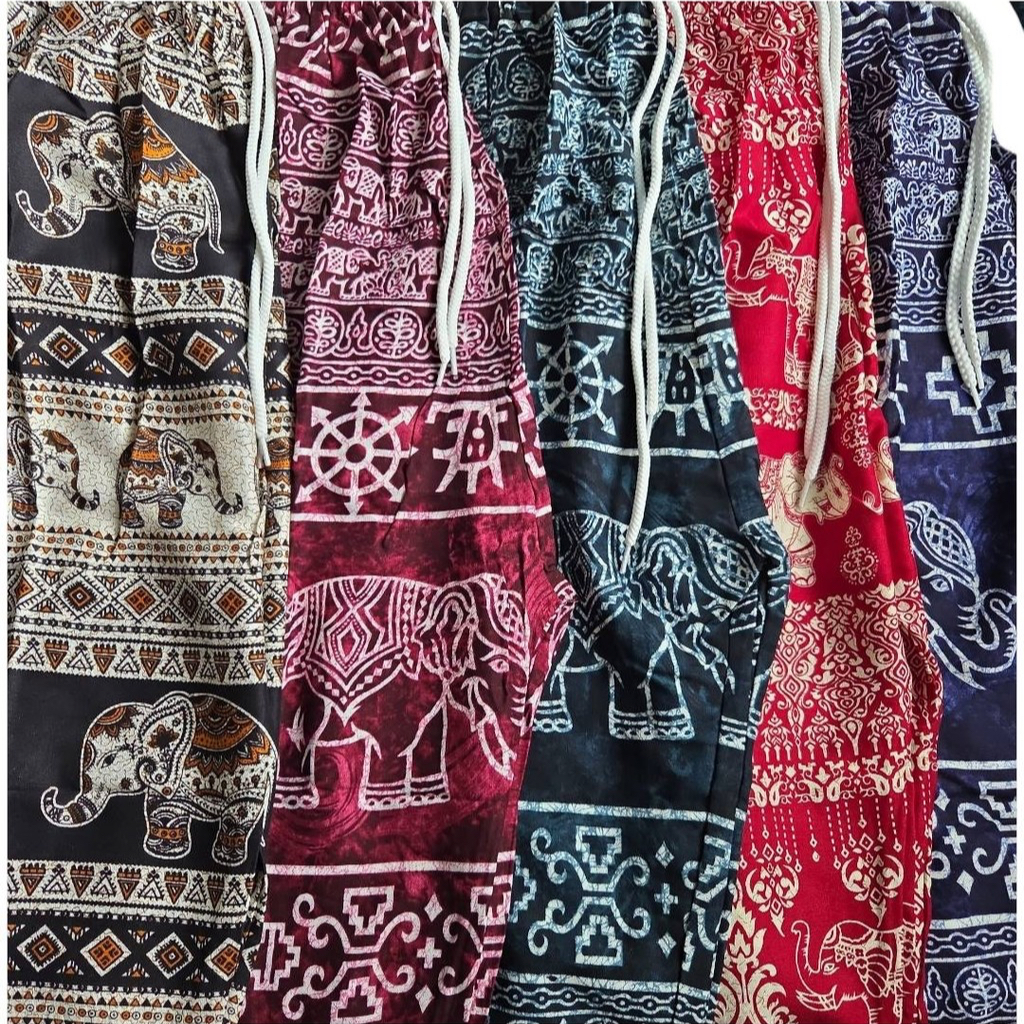 กางเกงช้าง ขาปล่อย ผ้าเรยอน