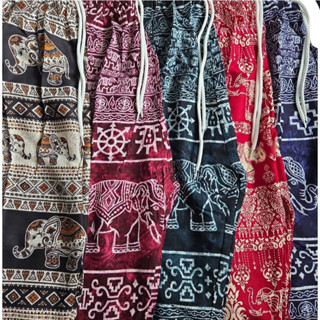 กางเกงช้าง ขาปล่อย ผ้าเรยอน