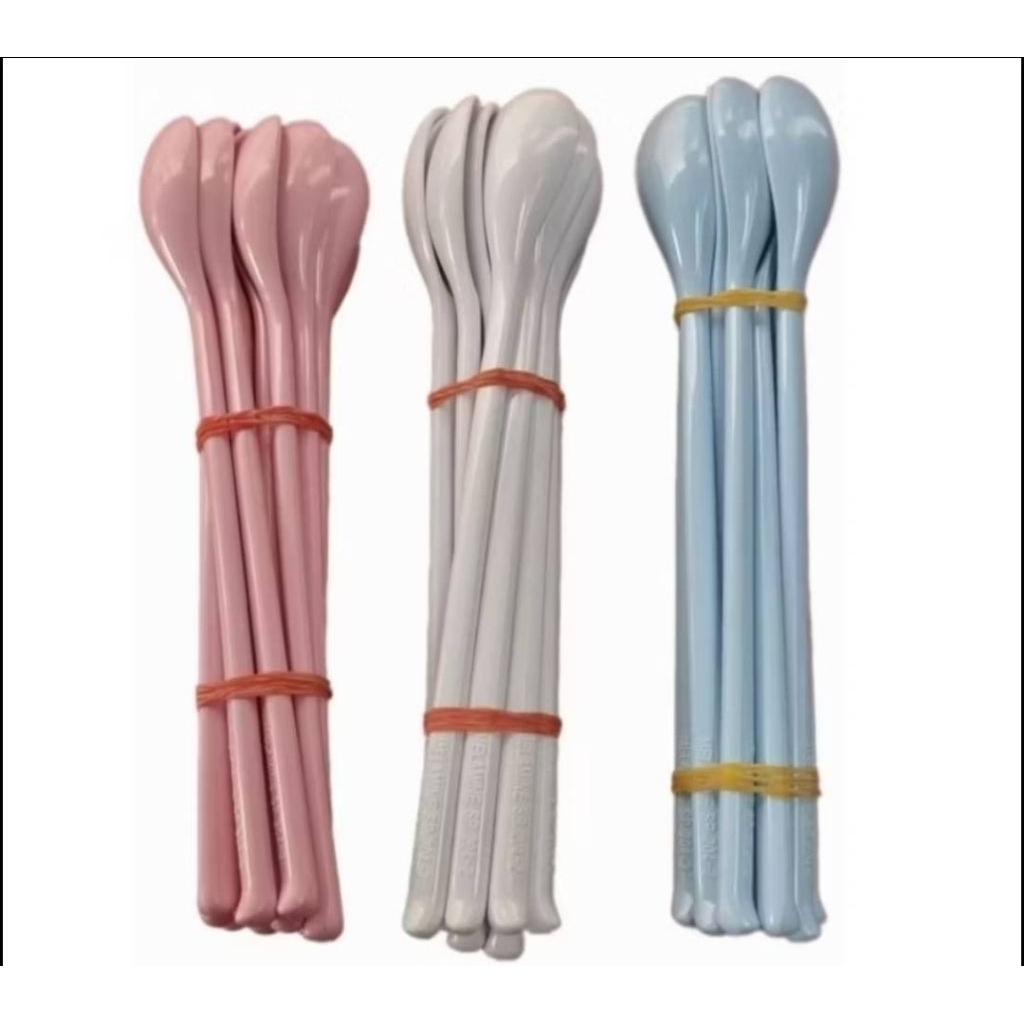 ช้อนเมลามีน-หนา ยาว 23 ซ.ม. /6ชิ้น ( สีฟ้า /ขาว/ชมพู)