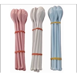 ช้อนเมลามีน-หนา ยาว 23 ซ.ม. /6ชิ้น ( สีฟ้า /ขาว/ชมพู)