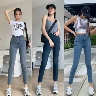 ยีนส์ Nammmon Jeans f13,F17 กางเกงยีนส์ผ้าญี่ปุ่นไฮพรีเมี่ยมผ้ายืด กระบอกเล็ก ผู้หญิง เรียบไม่ขาด Clothing เสื้อผ้า