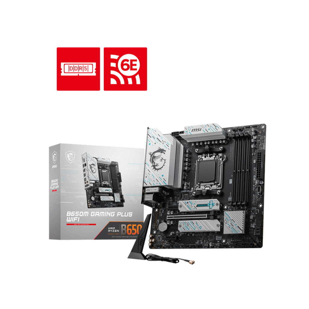 MAINBOARD (เมนบอร์ด) MSI B650M GAMING PLUS WIFI Ryzen 9000 DDR5 Wi-Fi 6E mATX