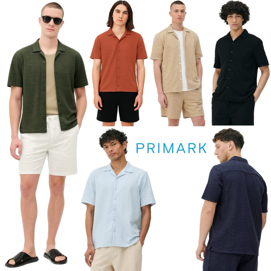 เสื้อเชิ้ตแขนสั้น Primark Textured Jersey Knit Shirt