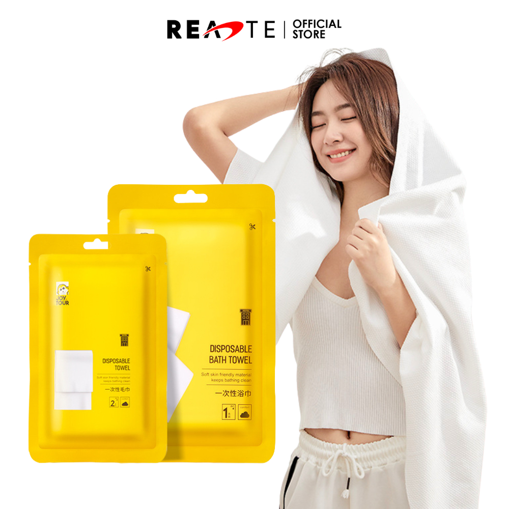 READTE ผ้าขนหนูแบบใช้แล้วทิ้ง อุปกรณ์สำหรับเดินทาง แบบพกพา ผ้าขนหนู ชุดคลุมอาบนน้ำ โรงแรม DISPOSABLE TOWEL
