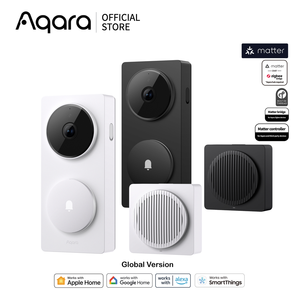 Aqara Doorbell Camera Hub G410 กริ่งประตูอัจฉริยะ 2K + mmWave + Hub Zigbee/Thread/Matter ใช้ได้ทั้งแบตเตอรี่/เดินสาย