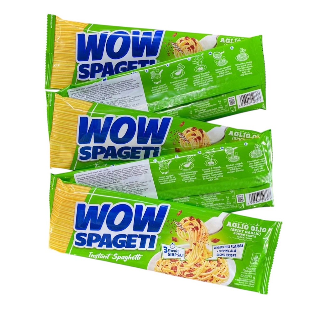 **ฮาลาล**WOW สปาเก็ตตี้ จากอินโดนีเซีย 1 ซอง 80 กรัม