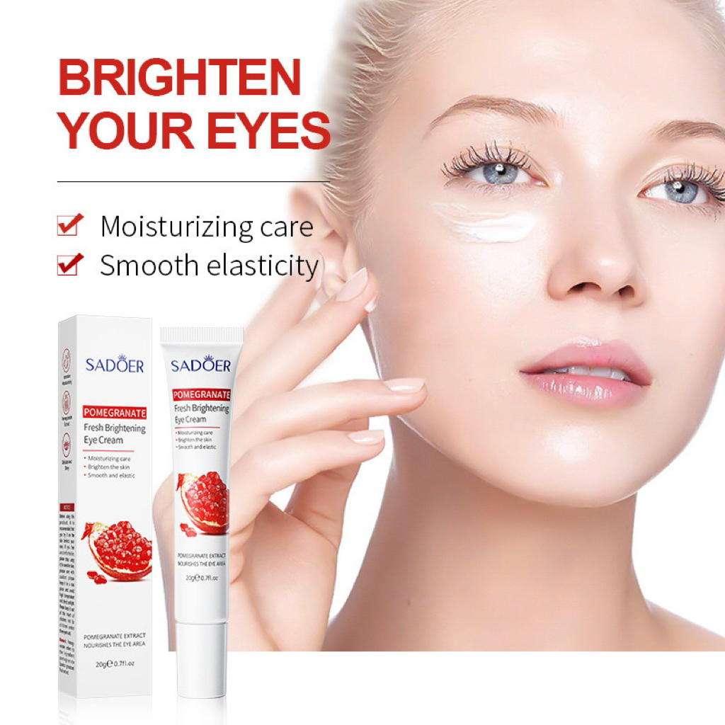 N513 ครีมบำรุงผิวรอบดวงตา สูตรทับทิม Sadoer Promegranade Eye Cream ครีมทาลดรอยคล้ำใต้ตา อายครีมทับทิมหลอด 20 กรัม