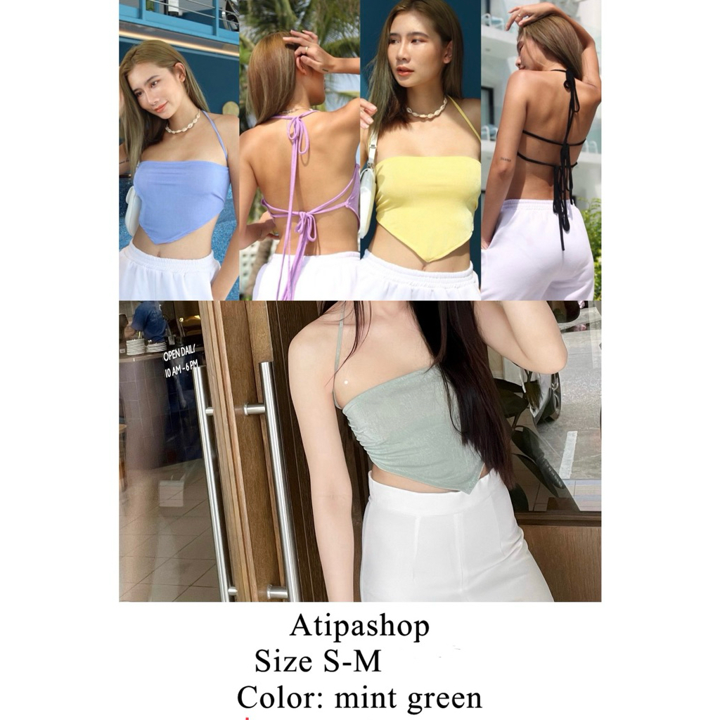 Atipa เกาะอกสีมิ้นแบบผูกเชือกโชว์หลัง