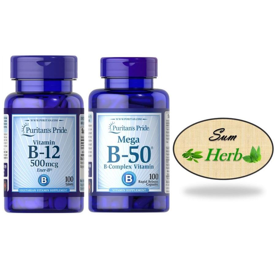 (พร้อมส่ง) Puritan's Pride Vitamin B 50 Complex / B 12 500 mcg