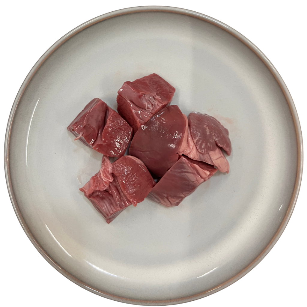 หัวใจหมูดิบ BARF Topping Raw Pork Heart Chunks 100g