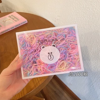 ยางรัดผมเด็ก 2000เส้น แบบถุงซิบ สีพาสเทล สีเข้ม สีดำ พร้อมส่ง