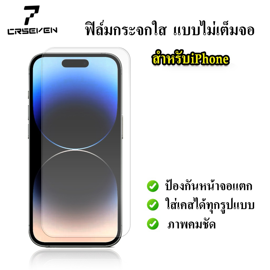 cxshop(017)ฟิล์มกระจกใส แบบไม่เต็มจอ สำหรับ iPhone 15promax 15 15PRO 14 13PRPMAX 12 Pro Max 12/11 pro max/11 /XS Max
