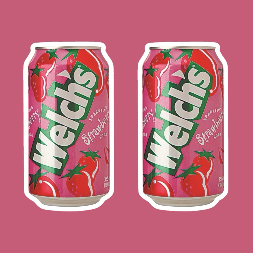 Welch’s Fruit Drink Strawberry Flavor Can Soda