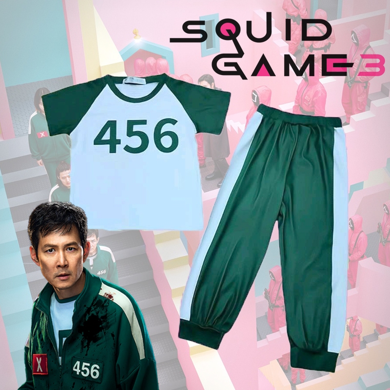PINKชุดผู้เล่นสควิดเกม  ซีซั่น3 งาน2ชิ้น ชุด456 ชุด230 ชุด001 ชุด120 ชุดโกโกวา2ชิ้น