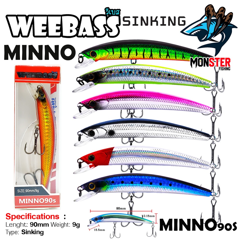 เหยื่อวีแบส รุ่น MINNO90s SINKING by WEEBASS