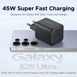 UGREEN หัวชาร์จเร็ว 30 - 45W GaN Tech หัวชาร์จ Type C 2 Port รองรับ PD 2 ช่อง+USB 1 ช่อง รุ่น X527