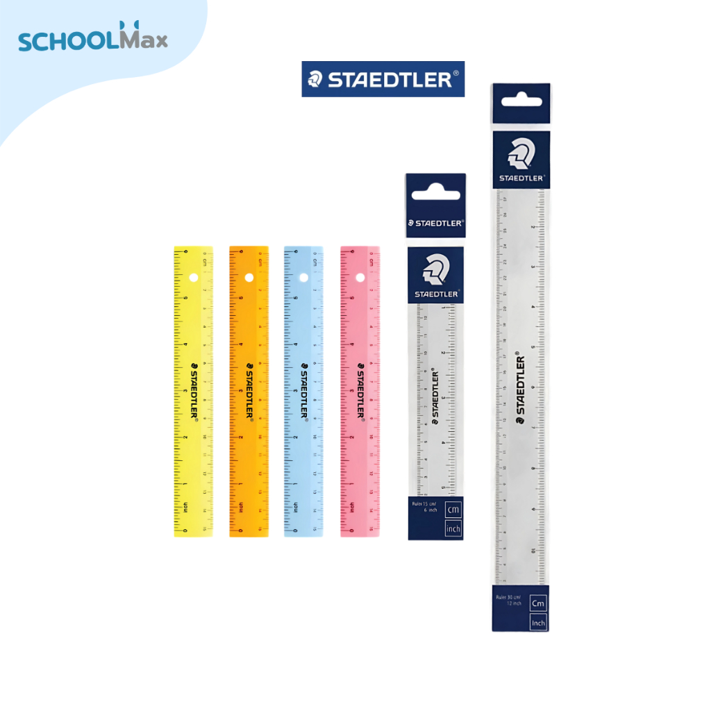 ไม้บรรทัด 15cm(สีใส),15cm(สีอื่น),30cm(สีใส) ยี่ห้อ Staedtler 1 อัน