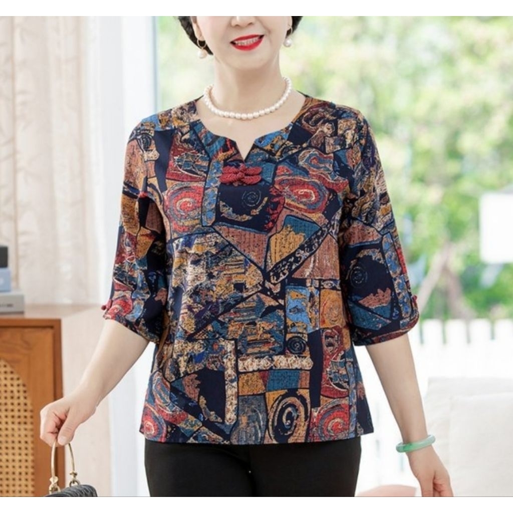 เสื้อผู้หญิงทรงตรงผ้าสปัน คอกลมแขนสี่ส่วน ผ้าไหมญี่ปุ่นผ้าดีสวยงาม สีเเจ่มๆจัดๆทรงตรงใส่สวยได้หลายสไตล์#พร้อมส่ง#ลดพิเศษ