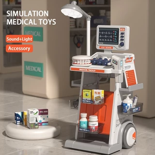 ของเล่นคุณหมอ ของเล่นหมอ รถเข็นคุณหมอ doctor toy ชุดโต๊ะคุณหมอ ของเล่นเด็ก มีเสียง มีไฟ