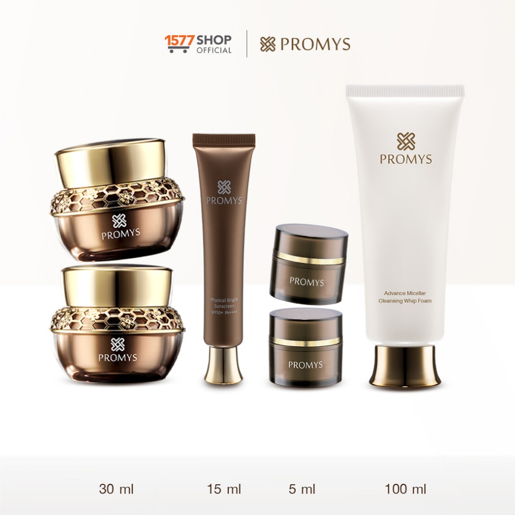 [1577Shop] Promys พรอมมิส ครีม 30 มล. x2 + ครีม 5 มล. x2 + โฟมล้างหน้า 100 มล.x1  + กันแดด 15 มล. x1