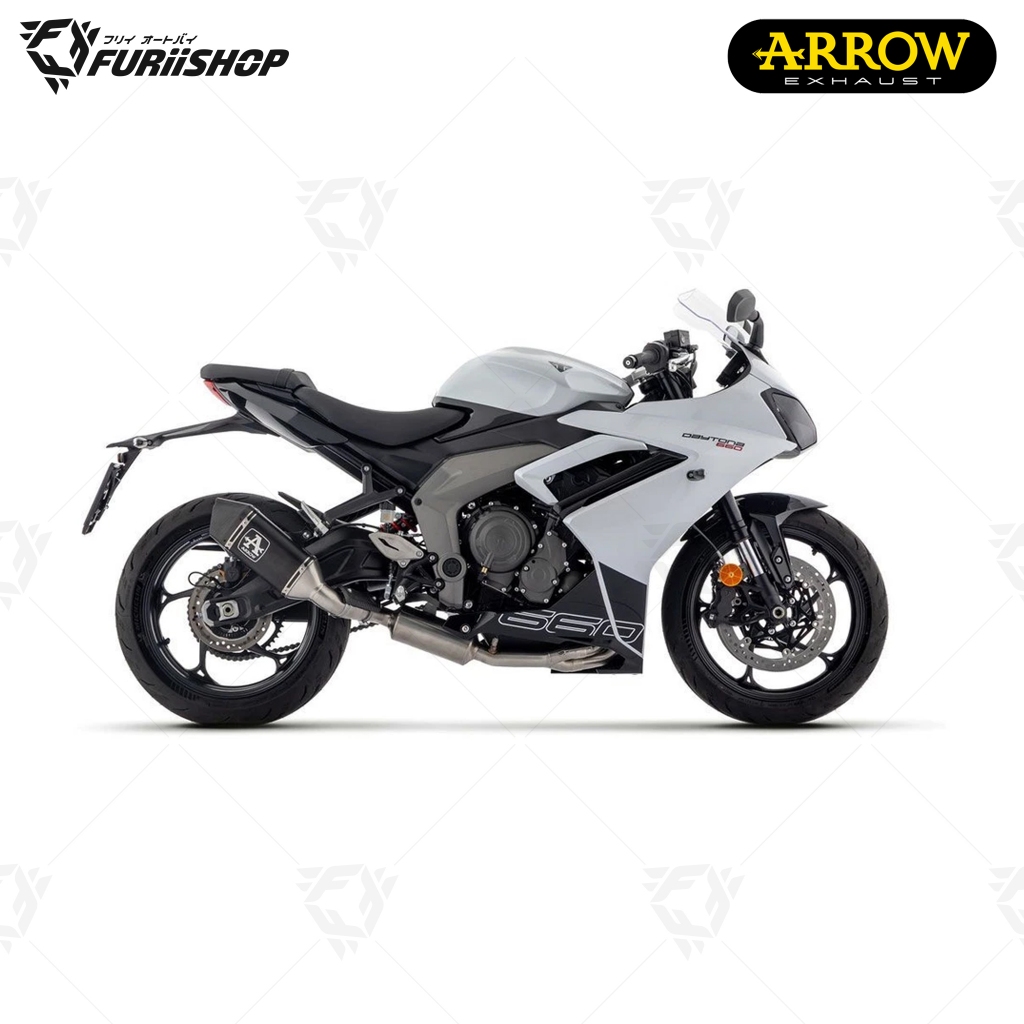 ท่อสูตร/ท่อแต่ง/ท่อไอเสีย Arrow Dark Carbon : for Triumph Daytona660 2024