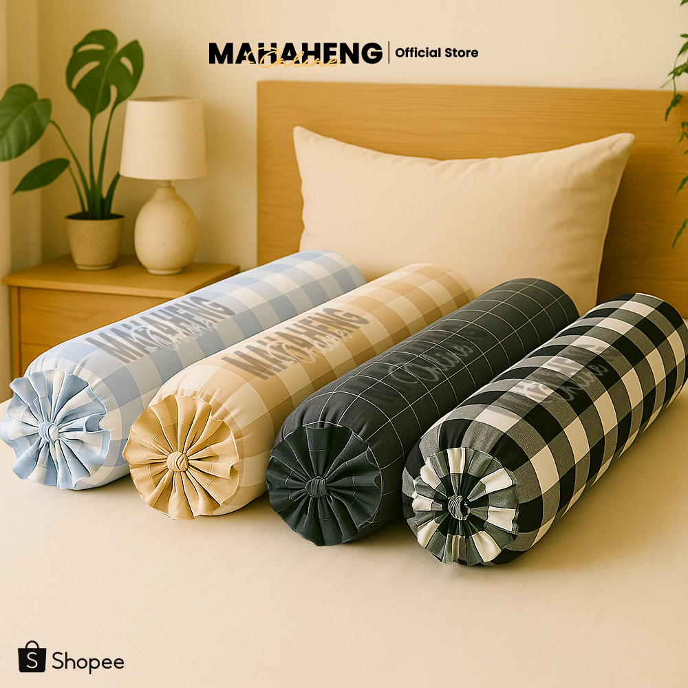 MAHAHENG ปลอกหมอนข้างขนาดใหญ่ มาตรฐาน ลายตารางและลายสก๊อต ใช้ได้กับหมอนข้างทั่วไปและหมอนข้างโรงแรม นุ่มลื่น ระบายอากาศดี