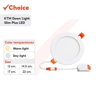 KTM ดาวน์ไลท์ LED บางพิเศษ โคมไฟฝังฝ้ากลม มี มอก. 6W 9W 12W 18W (แสงขาว/วอร์ม | 12-22cm)