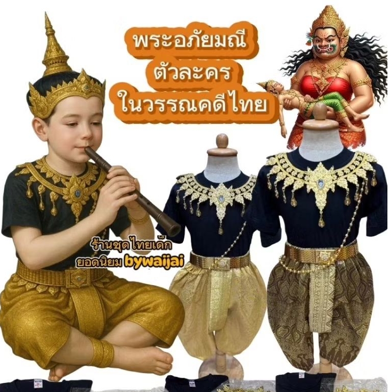 ชุดพระอภัยมณี ชุดประกวด พระอภัยมณีเด็ก ตัวละครในวรรณคดีไทย วันภาษาไทย วันสุนทรภู่ พระอภัยมณี ผีเสื้อสมุทร
