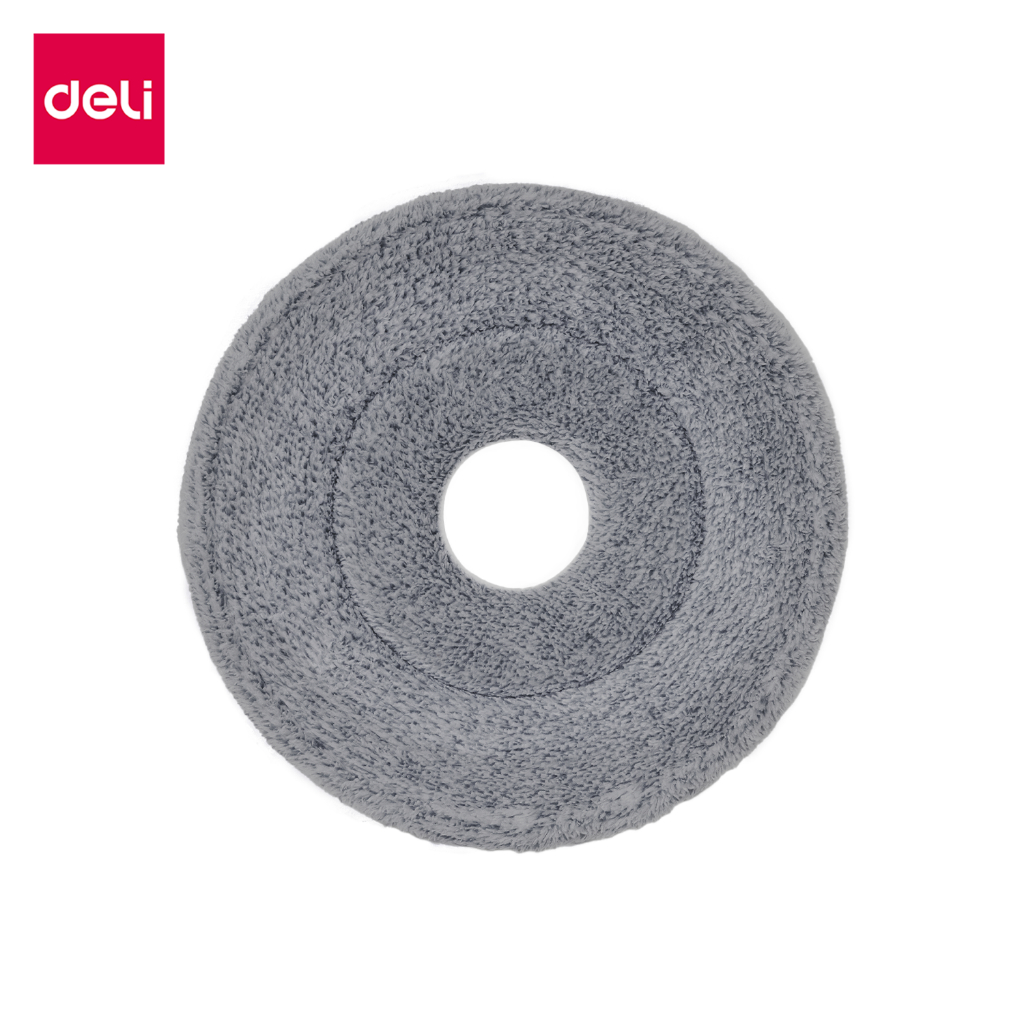 Deli ผ้าม็อบถูพื้น ผ้าไม้ม็อบ ไมโครไฟเบอร์ แบบหนา สำหรับเปลี่ยน เหมาะสำหรับไม้ถูพื้นแบบกลม Mop Cloth