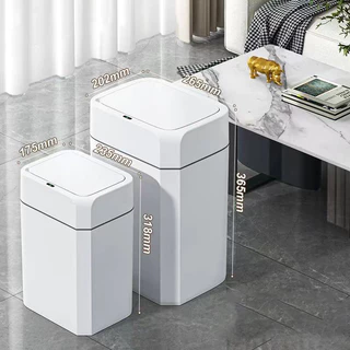 ถังขยะเซนเซอร์ ถังขยะ มินิมอล 12ลิตร อัตโนมัติแบบชาร์จไฟ soft close trash bin ในห้องน้ำ/ในครัว/ในรถ