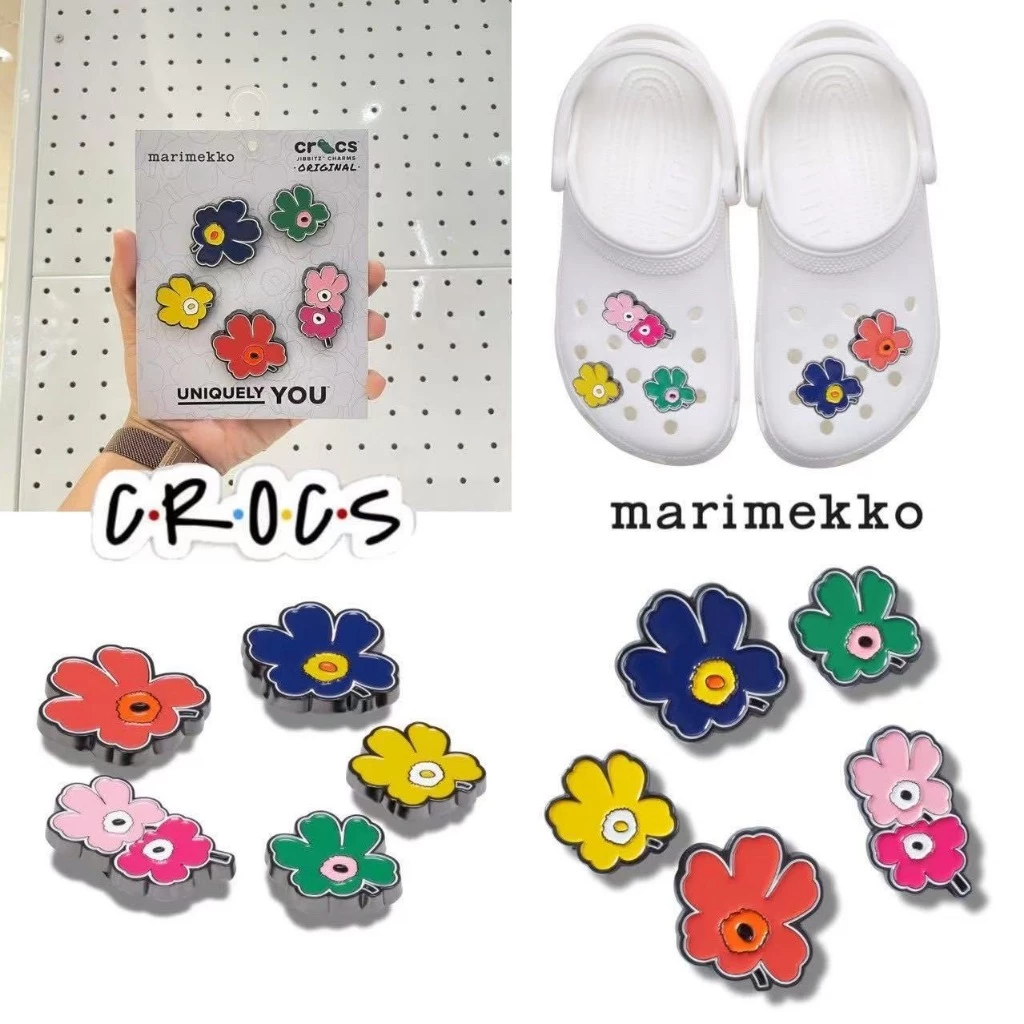 พร้อมส่งในไทย มี5สี ตัวติดรองเท้า จิบบิท ดอกมารีเมกโกะ งานเหล็ก Charm DIY