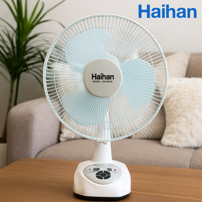 พัดลมชาร์จไฟ Haihan รุ่น KN-5912S แบบมีแบตในตัว ขนาด 12 นิ้ว สามารถพกพาได้ พร้อมไฟส่องสว่าง - รูปที่ 5